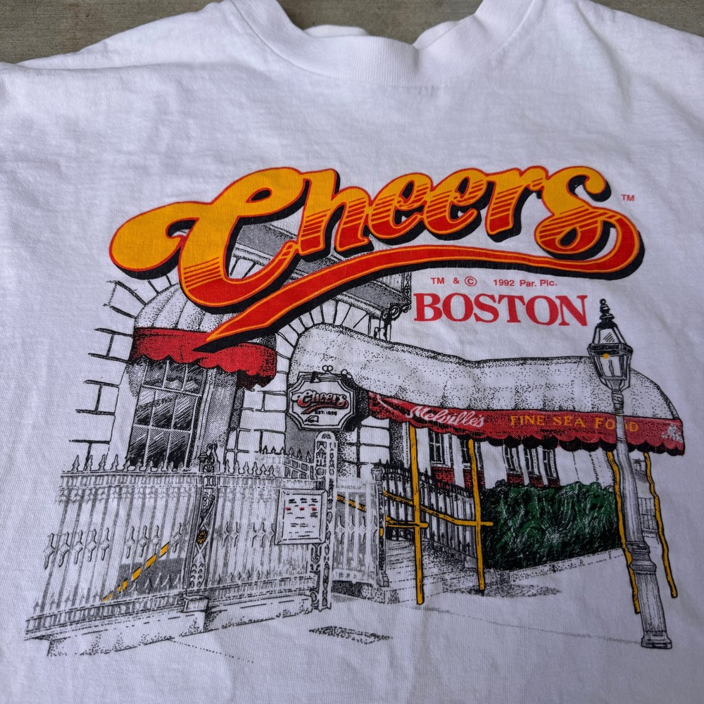 Vintage 1992 Cheers Boston TV Show Graphic T-Shirt Tee Jays Made in USA XL White - Picture 2 of 6
